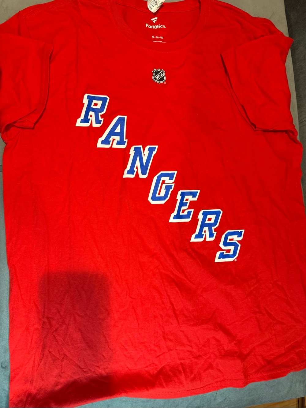 Fanatics Red New York Rangers Diagonal Logo Kids Short-Sleeve Tee